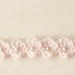 -- Crocheted Adjustable Beaded Baby Headband --..